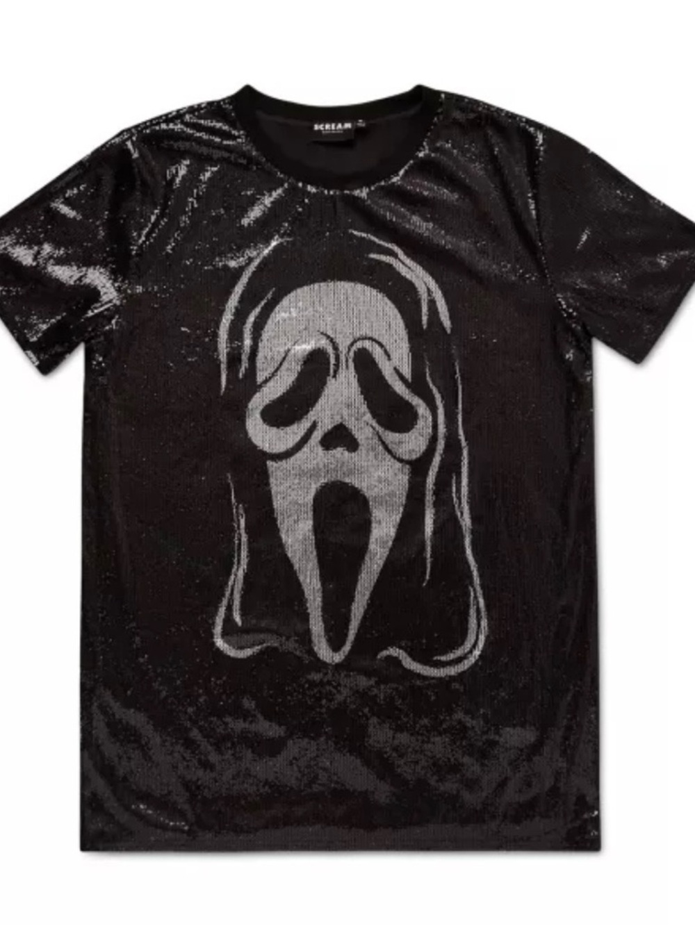 New Scream Movie Ghost Face Sequin Shirt Dress Horror Black Red Goth Party Small